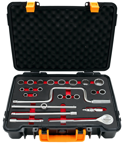Stainless Steel 24 Piece  1/2" Drive 12 Point Master Metric Socket Set