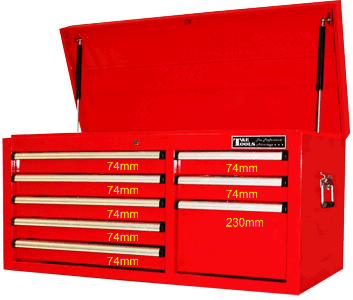 8 Drawer Roller Bearing. Top Chest 41" x18" x21"