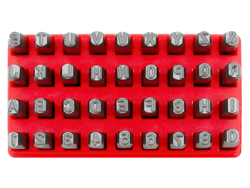 [59E-8882A] 1/4"(6mm) 36 Piece Number &amp; Letter Punch Set 