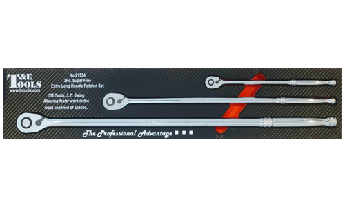 3 Piece Super Fine Extra Long Handle Ratchet Set