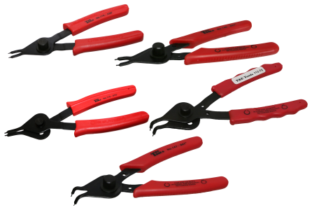 5 Piece Internal / External Circlip Plier Set .038 Inch .047 Inch .070 Inch
