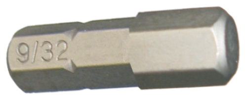 [159-30609] 9/32" 1/4" In-hex Insert Bit 25mm Long
