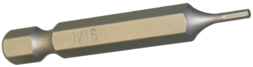 1/16" In-hex 1/4" Hex Bit 50mm Long