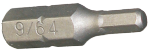 [159-30654] 9/64" 1/4" In-hex Insert Bit 25mm Long