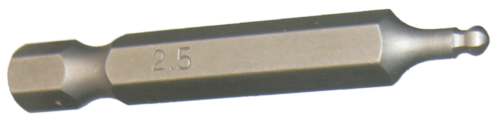 [159-30822] 2.5mm Ball In-hex 1/4" Hex Bit 50mm Long