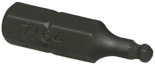 7/64 Inch Ball In-hex 1/4 Inch Hex Bit 25mm Long
