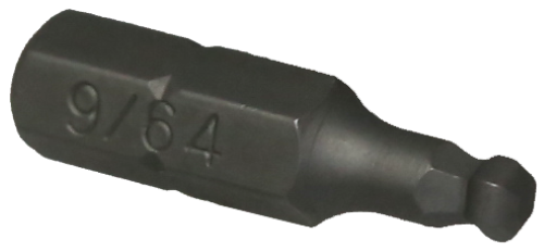 [159-30914] 9/64" Ball In-hex 1/4" Hex Bit 25mm Long