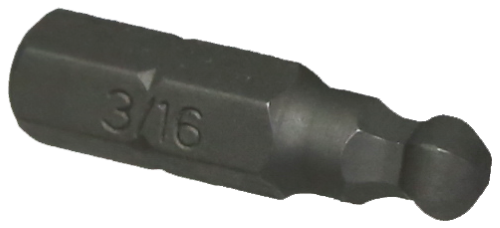 [159-30916] 3/16" Ball In-hex 1/4" Hex Bit 25mm Long