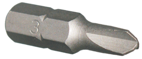 #3 Tri-Wing 1/4" Hex Bit 25mm Long