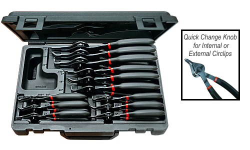12 Piece Quick Change Int/Ext Circlip Plier Set