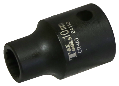 10mm 12 Point 1/2 Inch Drive Standard Impact Socket
