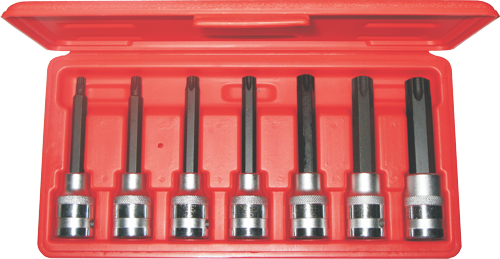 7 Piece 1/2" Drive Torx Bit Sockets T30-T70 100mm Long