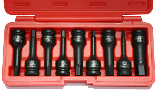 9 Piece 1/2" Drive Metric Deep In-hex Impact Socket Set 78mm Long