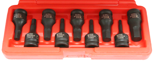 9 Piece 1/2 Inch Drive SAE In-hex Impact Socket S 60mm Long