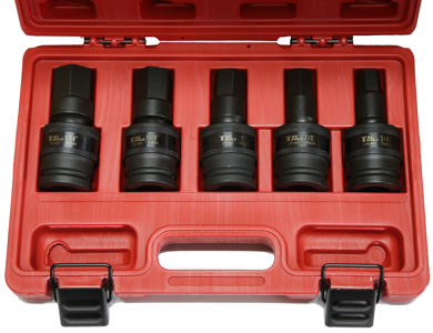 5 Piece 3/4" Drive SAE In-hex Universal Impact Socket S.3/4" -1.1/4"