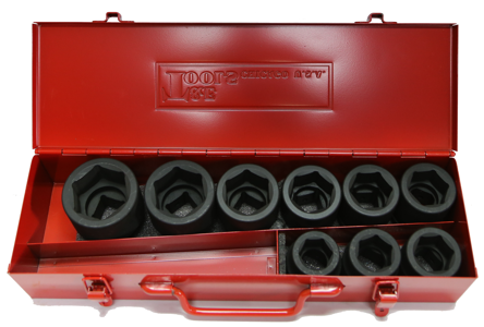 9 Piece 1" Drive Standard Metric Impact Socket Set 27 50mm