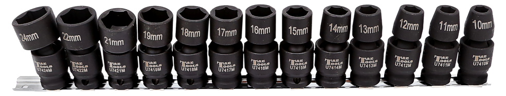 13 Piece 1/2 Inch Drive Metric Universal Impact Socket Set