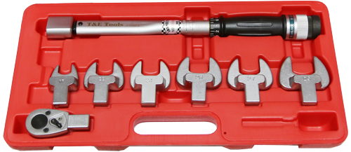 [59E-ATP80F8SET] 9 Piece Interchangeable Torque Wrench Set 1/2" Drive ratchet 17 22 24 25 27 29