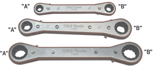 3 Piece SAE Quad Size Ratchet Ring Set 3/8 Inch .7/8 Inch