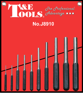 [159-J8910] 10 Piece Roll Pin Punch Set 3/32" .1/2"
