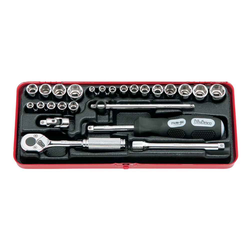 Socket Set 1/4 Inch Drive AF/Met 6 Point (25PCS)