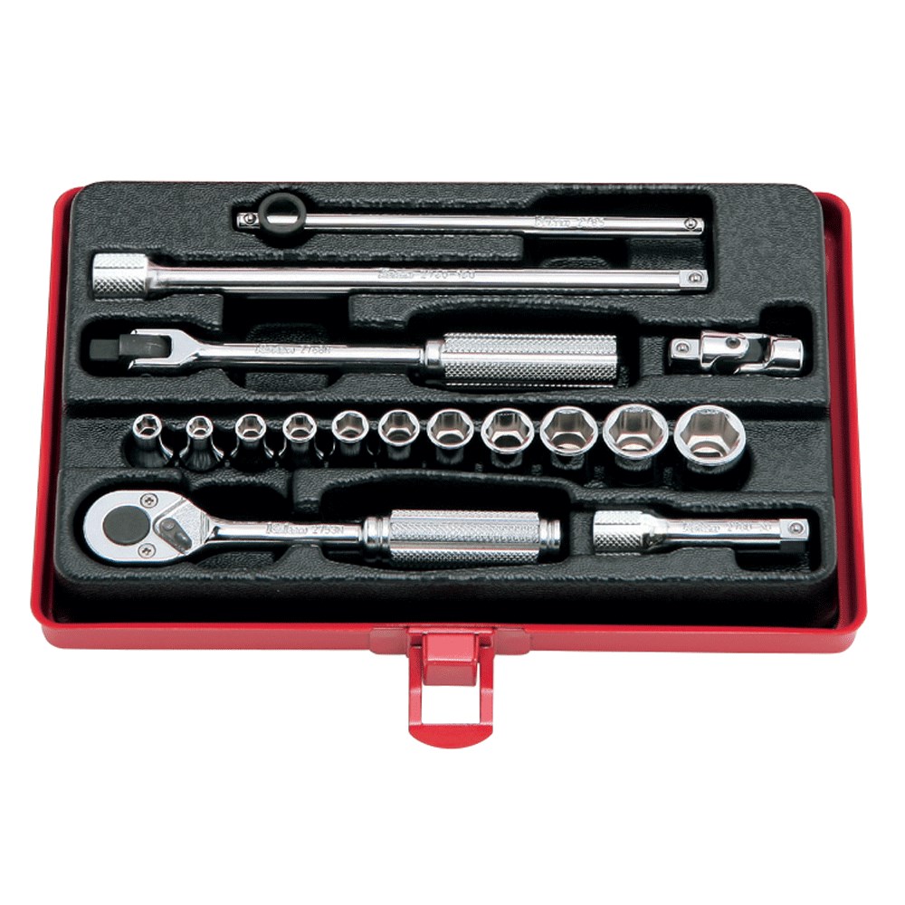 Socket Set 1/4 Inch Drive - 6 Point 4-12mm (17PCS)