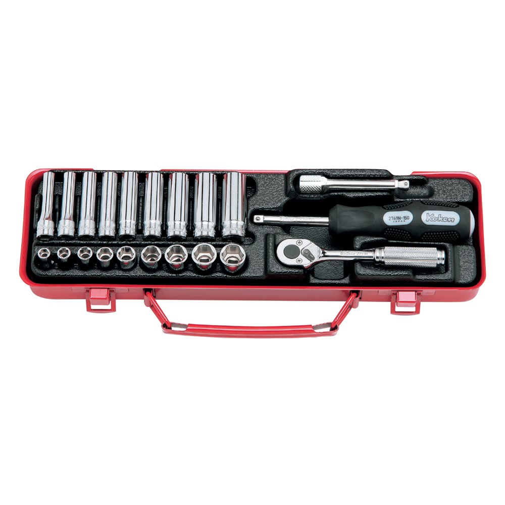 Socket Set 1/4 Inch Drive 6 Point Standard & Deep 21pcs