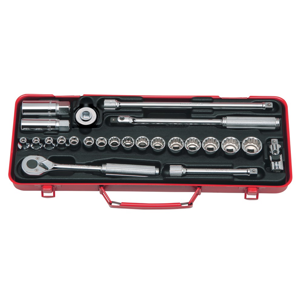 Socket Set 3/8 Inch Drive 6 Point & S/Plug Sockets 24pcs