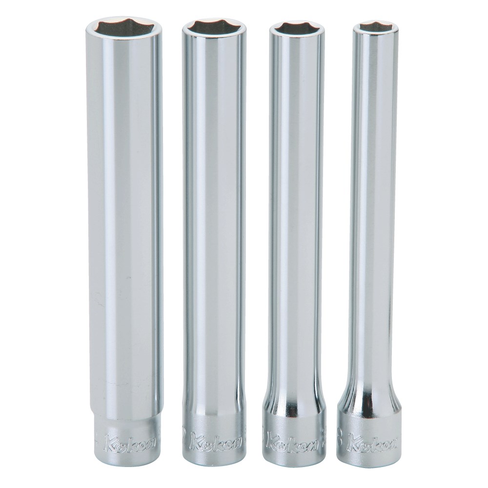 Socket Extra Deep 3/8 Inch Drive - Set Of 4 Pcs.