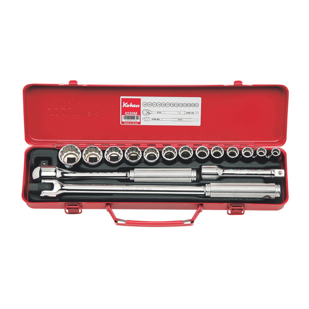 SOCKET SET 1/2 Inch Drive 9-26MM (17PCS) KO4230M