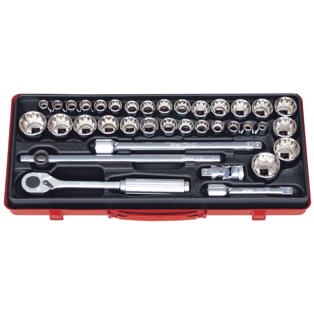 Socket Set 1/2 Inch Drive 10-32mm 3/8-1.1/4 36pcs