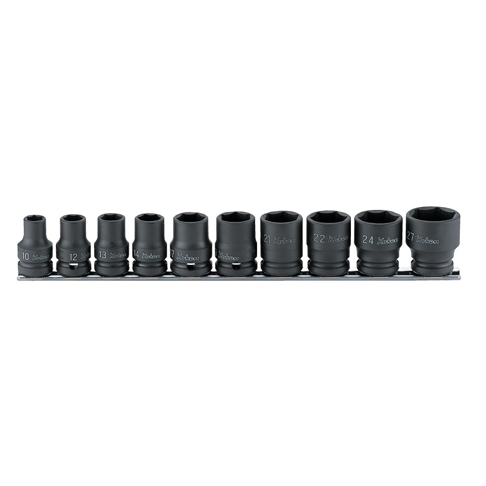 Impact Socket Set On Rail 1/2 Inch Drive 10pc Kors14401m/10