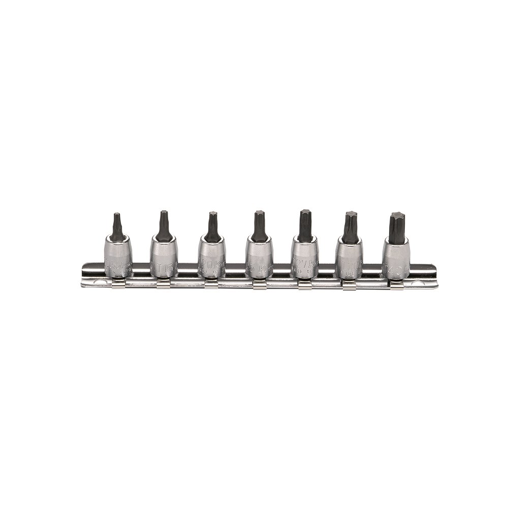 Socket Set On Rail 1/4 Inch Drive Torx Set 7-Pcs T10-T40