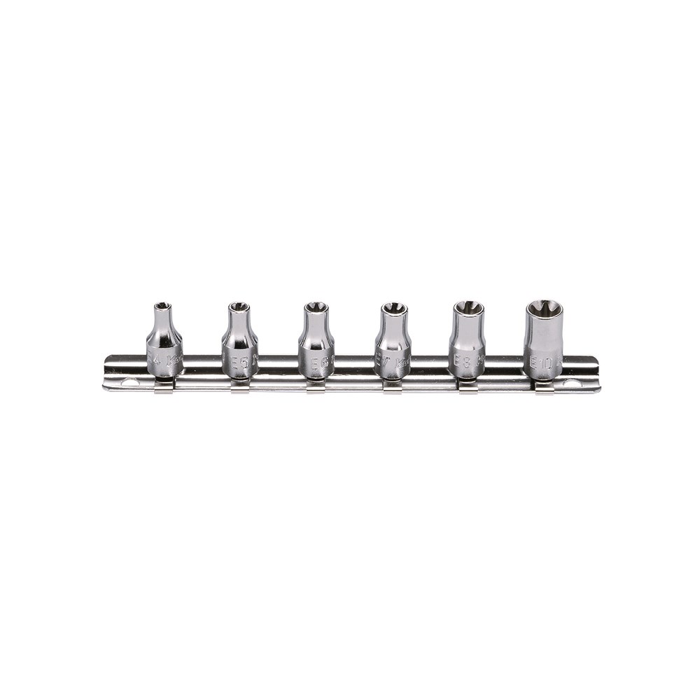 KORS2425/6 - TORX SOCKET SET ON RAIL 6pc 1/4 Inch Drive