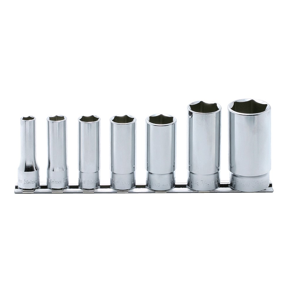 Socket Set On Rail 3/8 Inch Drive On Rail 1/8w-1/2w