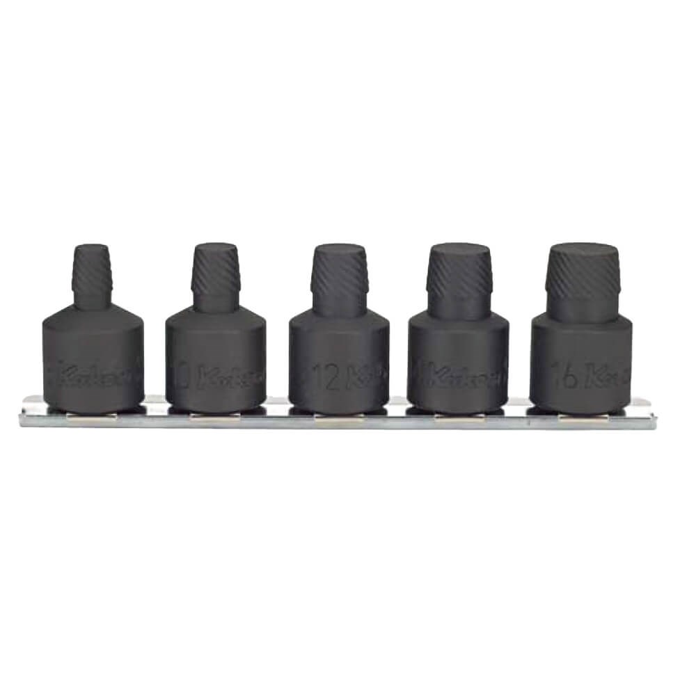 BOLT TWISTER SET ON RAIL 1/2 Inch Drive 8-16MM L37MM 5PCS KORS4129/5-L37