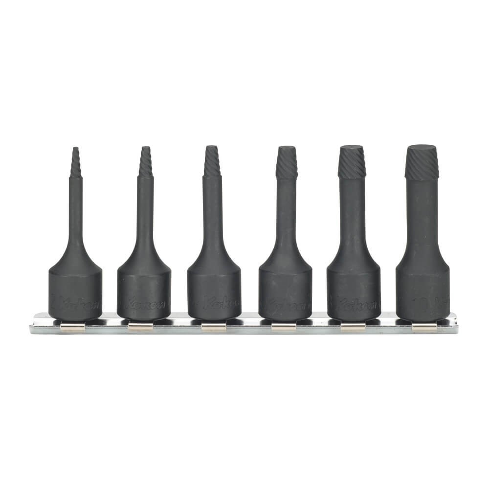 BOLT TWISTER SET ON RAIL 1/2 Inch Drive 8-16MM L75MM 5PCS KORS4129/5-L75