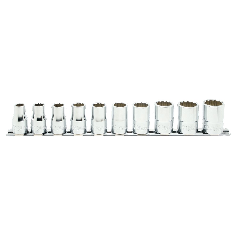 Socket Set On Rail 1/2 Drive 10-22mm (12PT)10PC Kors4405m/10