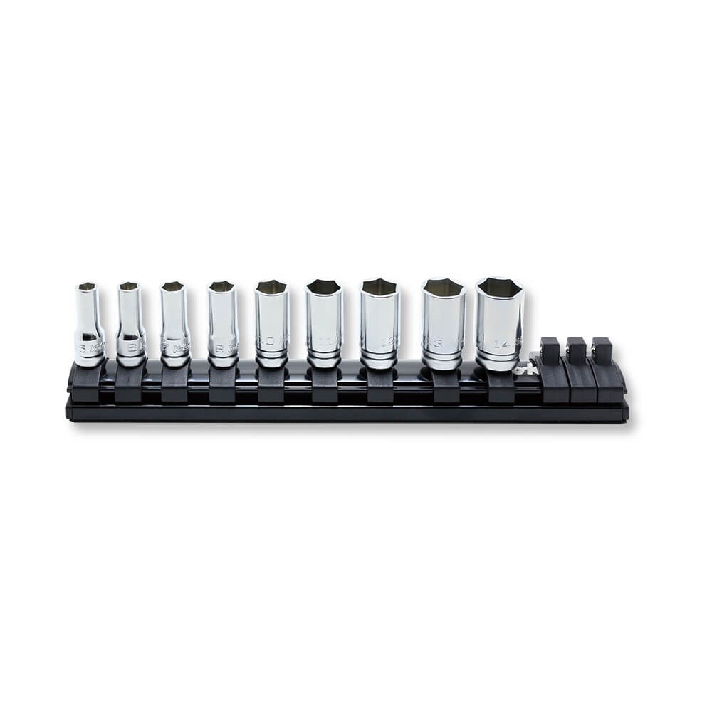 KORS2300XZ/9 - Ko-Ken Stocket Set 1/4 Inch Drive 9 Piece on Magnetic Rail 5.5-14MM