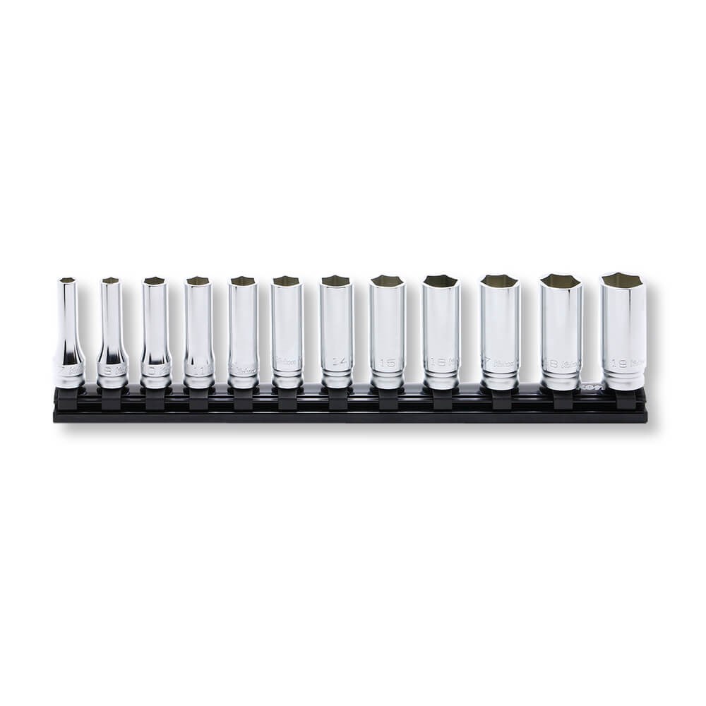 KORS3300MZ/12 - Ko-Ken Z Series Socket Set 3/8 Inch Drive 12 Peice on Magnetic Rail 7-19MM