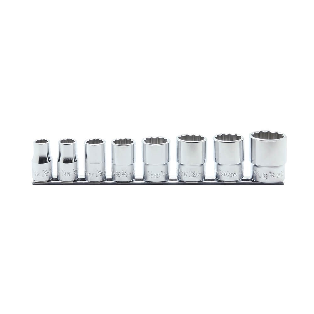 SET SOCKET 1/2 Inch Drive ON RAIL 8PCS 3/6" X 5/8" AF KORS4405W/8