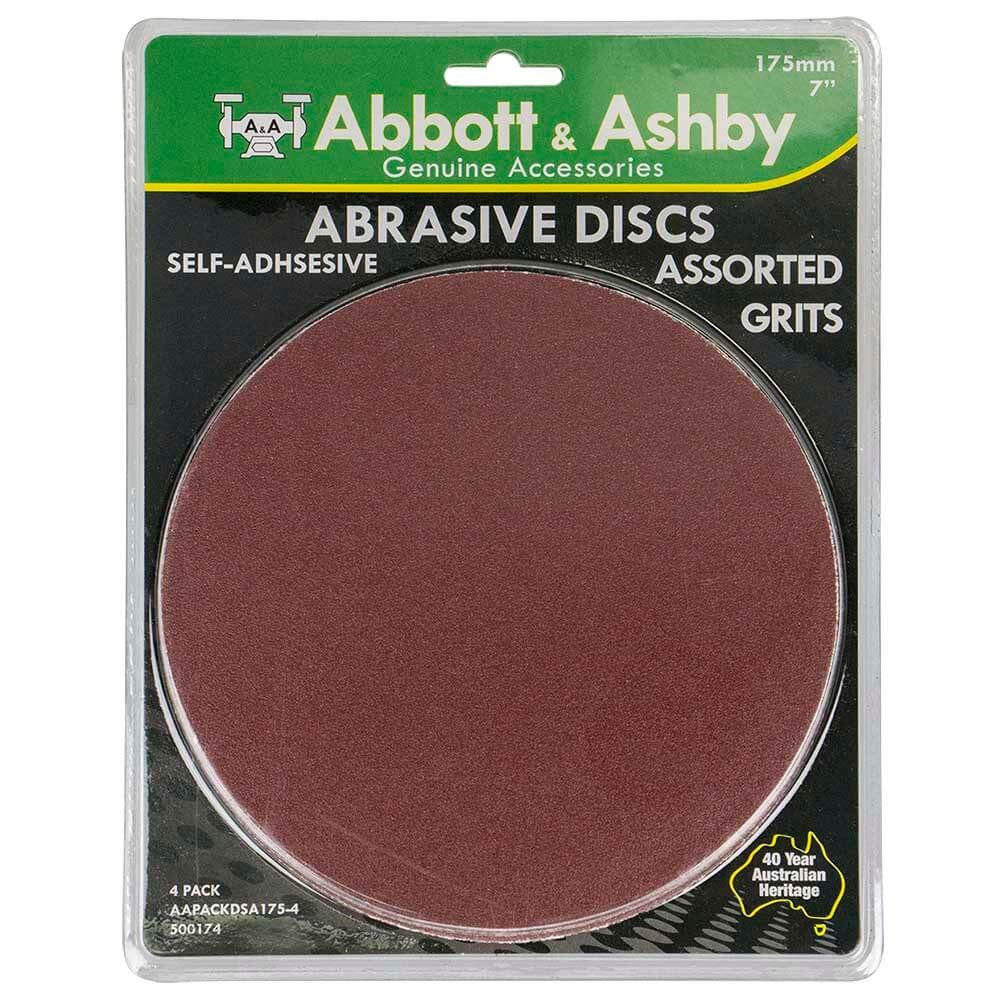 [160-AAPACKDSA175-4] DISC ALUMINIUM OXIDE 175MM SELF ADHESIVE- VARIOUS GRITS 4 PACK