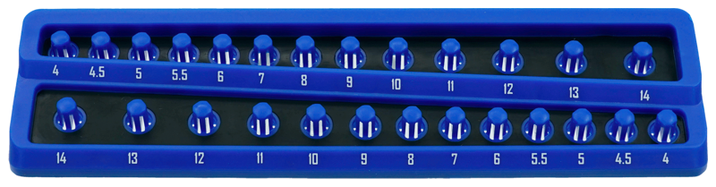 [59E-M2252] 1/4 Inch Drive Metric Twist-Lock Socket Tray 4-14mm