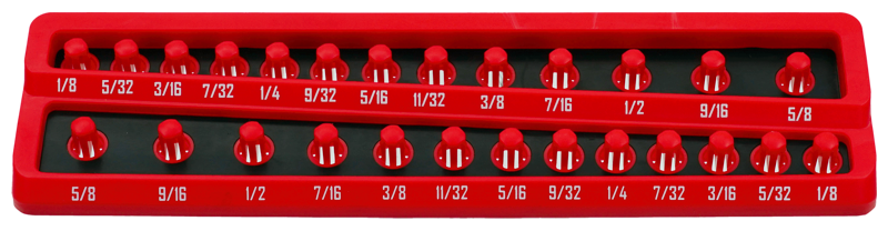 1/4 Inch Drive SAE Twist-Lock Socket Tray 1/8"-5/8"