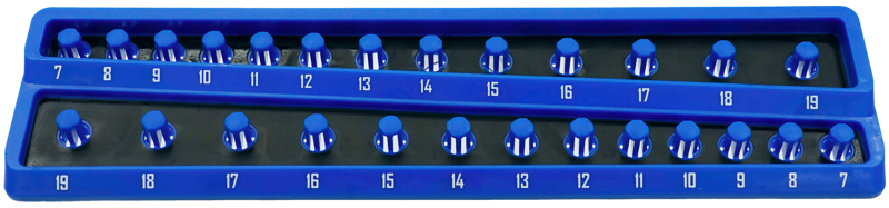 [59E-M2254] 3/8 Inch Drive Metric Twist-Lock Socket Tray 7-19mm