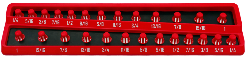 3/8 Inch Drive SAE Twist-Lock Socket Tray 1/4"-1"