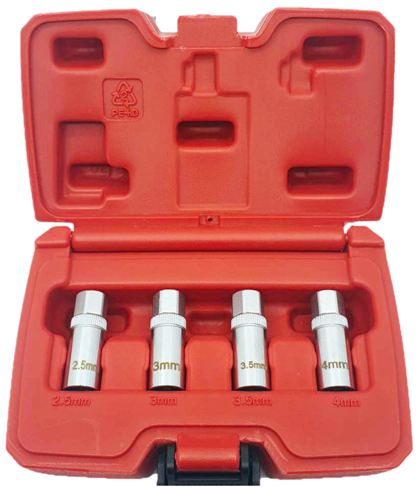 [159-5033] 6 Piece Metric Roller Cam Stud Extractor 2.5mm - 4mm