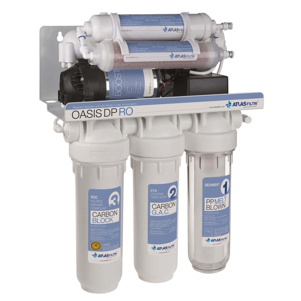 [160-ATF-OASISDPTRIO50PUMP] Oasis DP Underbench Reverse Osmosis RO with Booster Pump  includes 16L Pressure Tank 189LPD