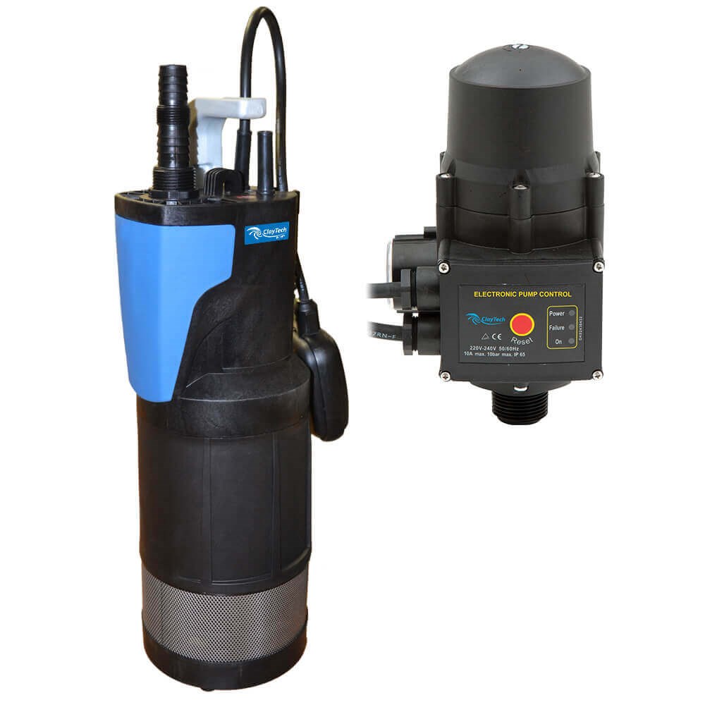 ClayTech BLUEDIVER C30A - Drainage Pump & Aquatron Pump Controller - 30m Head 95L/Min