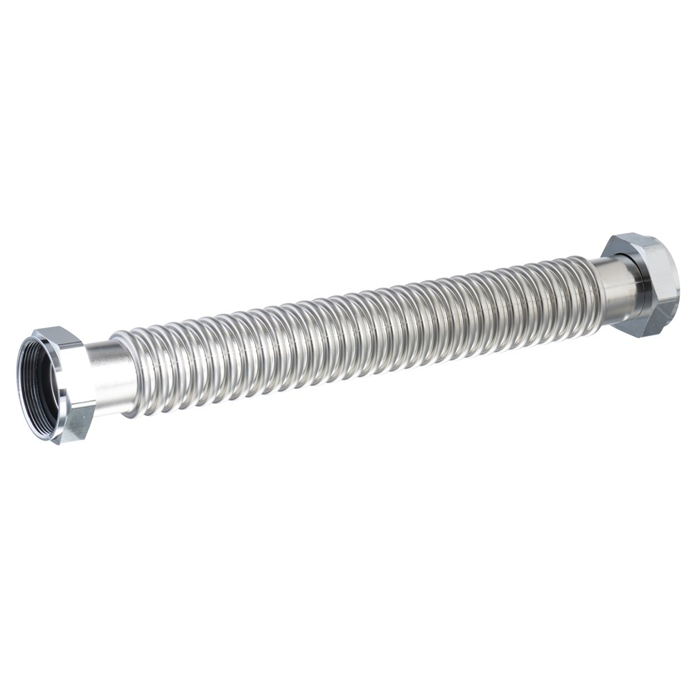 [160-HAL-FLEXISSHOSE1] Hallett Stainless Steel Flex Hose - 12" Long 1" NPT to BSP 